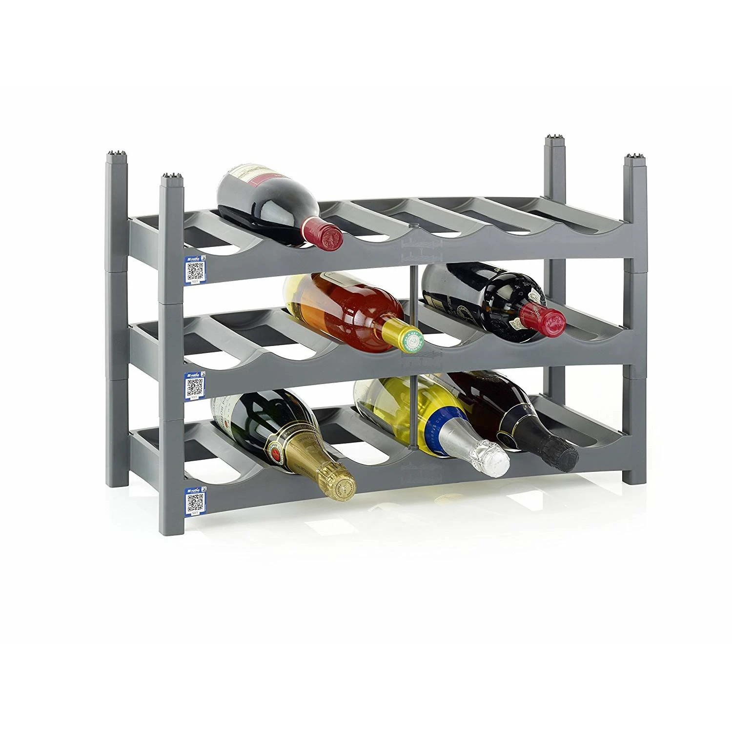 Vyno Stovas - ROTHO Vario Sulankstomas Stacking 6 Buteliams Antracito Spalvos