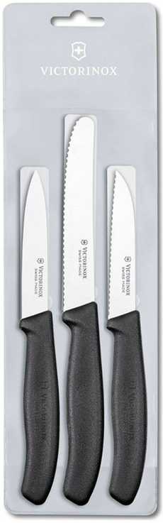 "Victorinox" 3 peilių rinkinys 6.7113.3 (juodas)