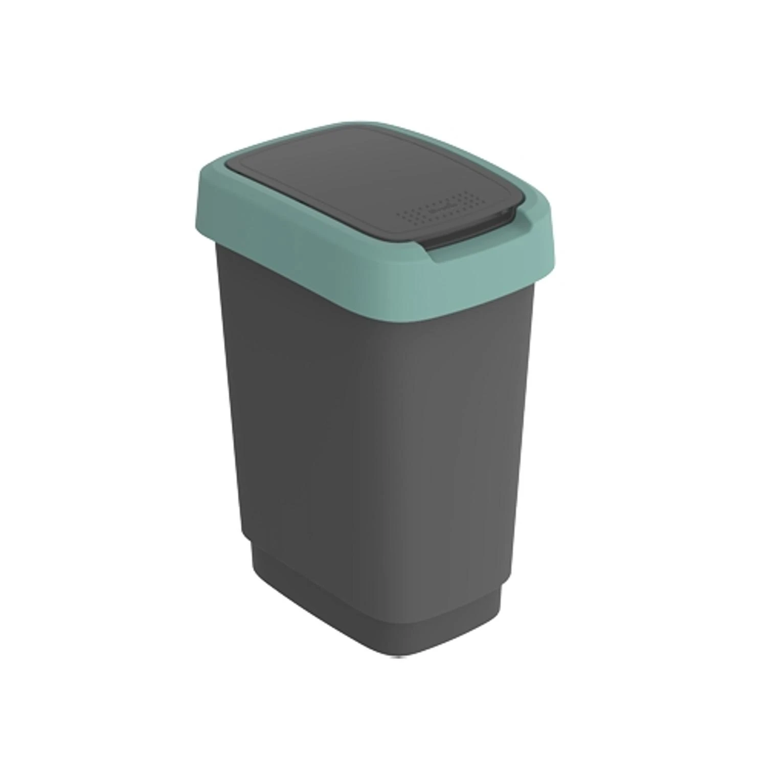 Šiukšliadėžė Rotho Twist, juoda/tamsiai žalia, 10 l