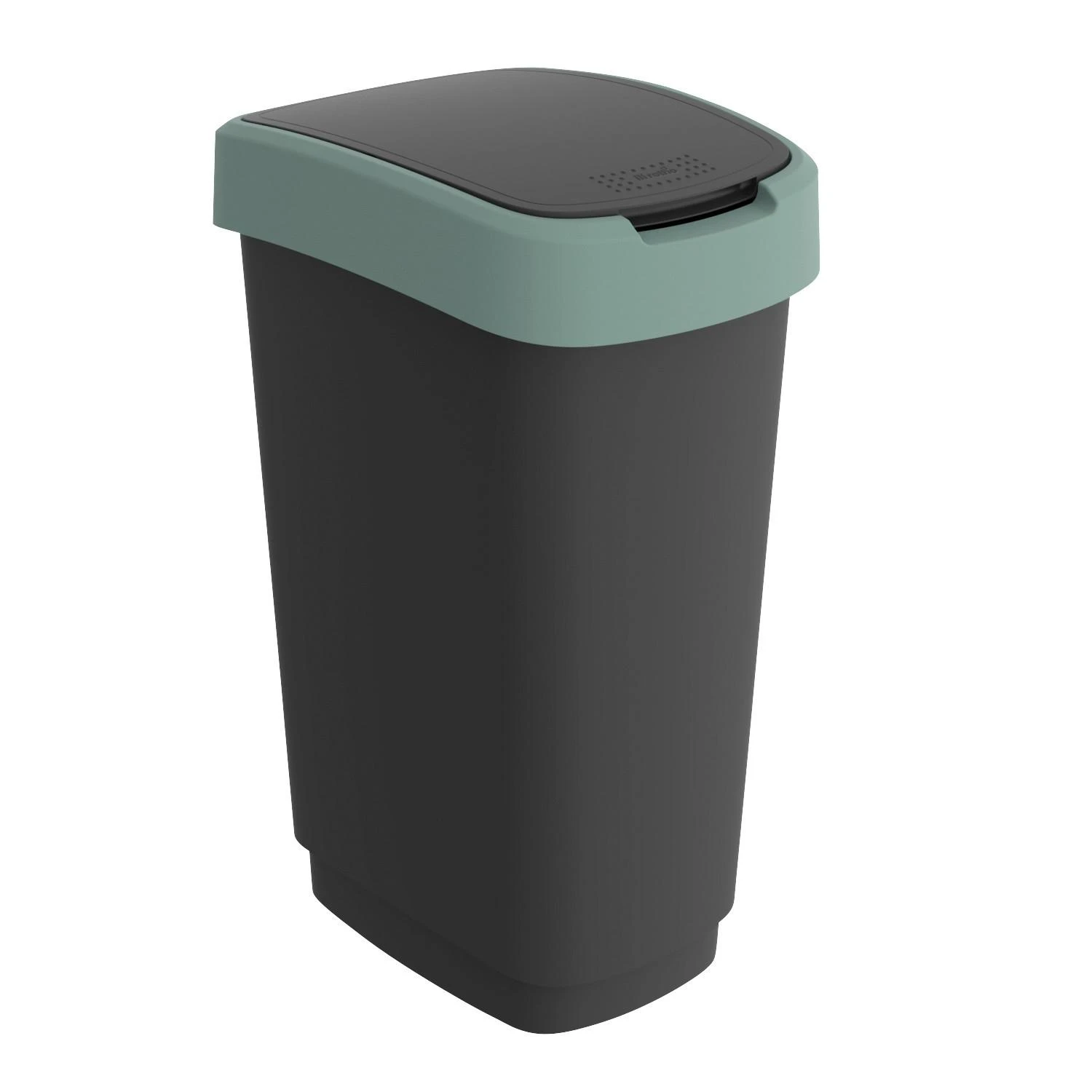 Šiukšliadėžė Rotho Twist, juoda/tamsiai žalia, 50 l