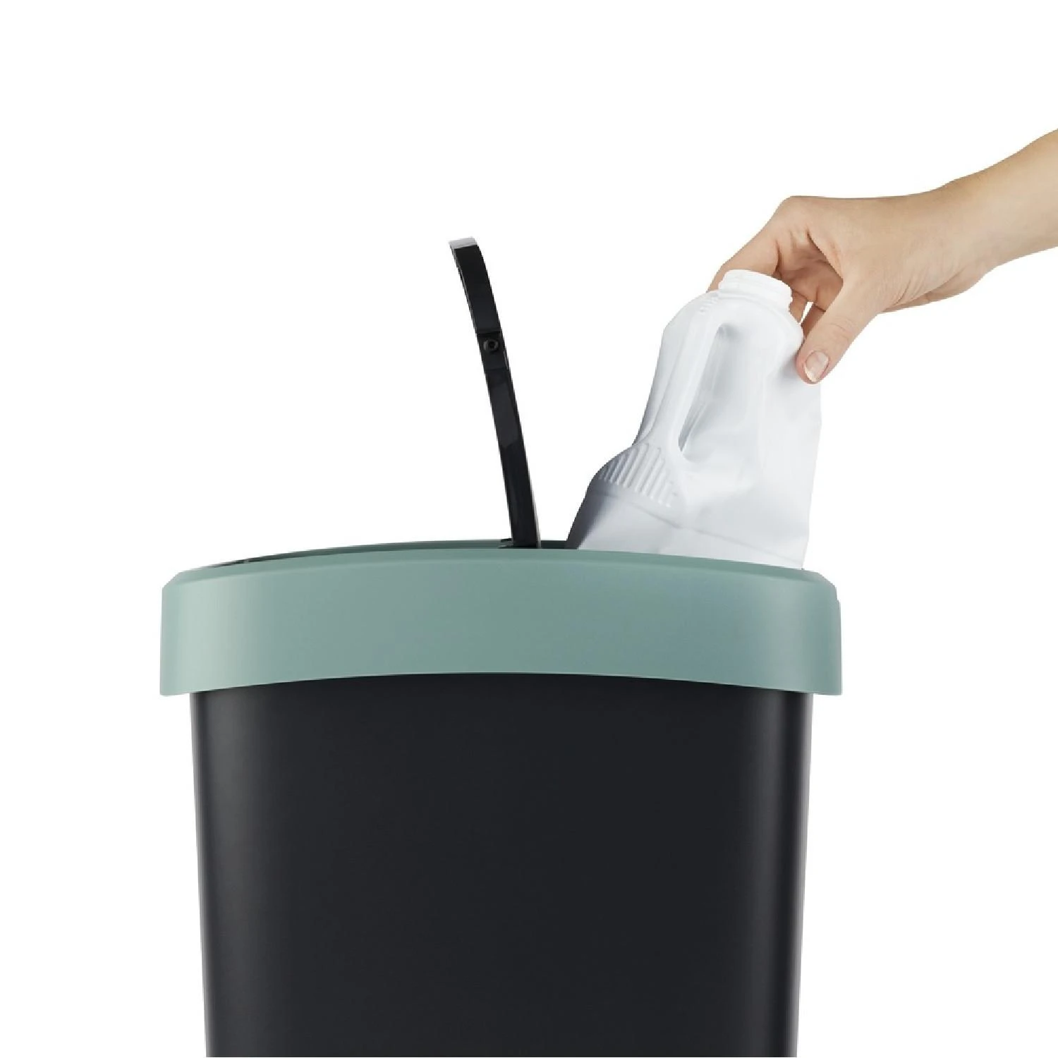 Šiukšliadėžė Rotho Twist, juoda/tamsiai žalia, 50 l