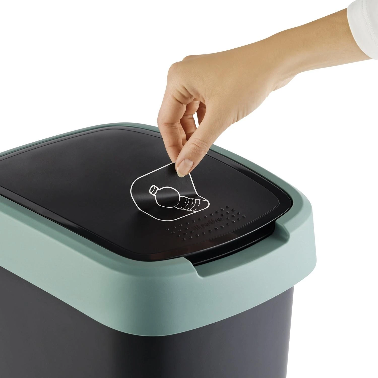 Šiukšliadėžė Rotho Twist, juoda/tamsiai žalia, 50 l