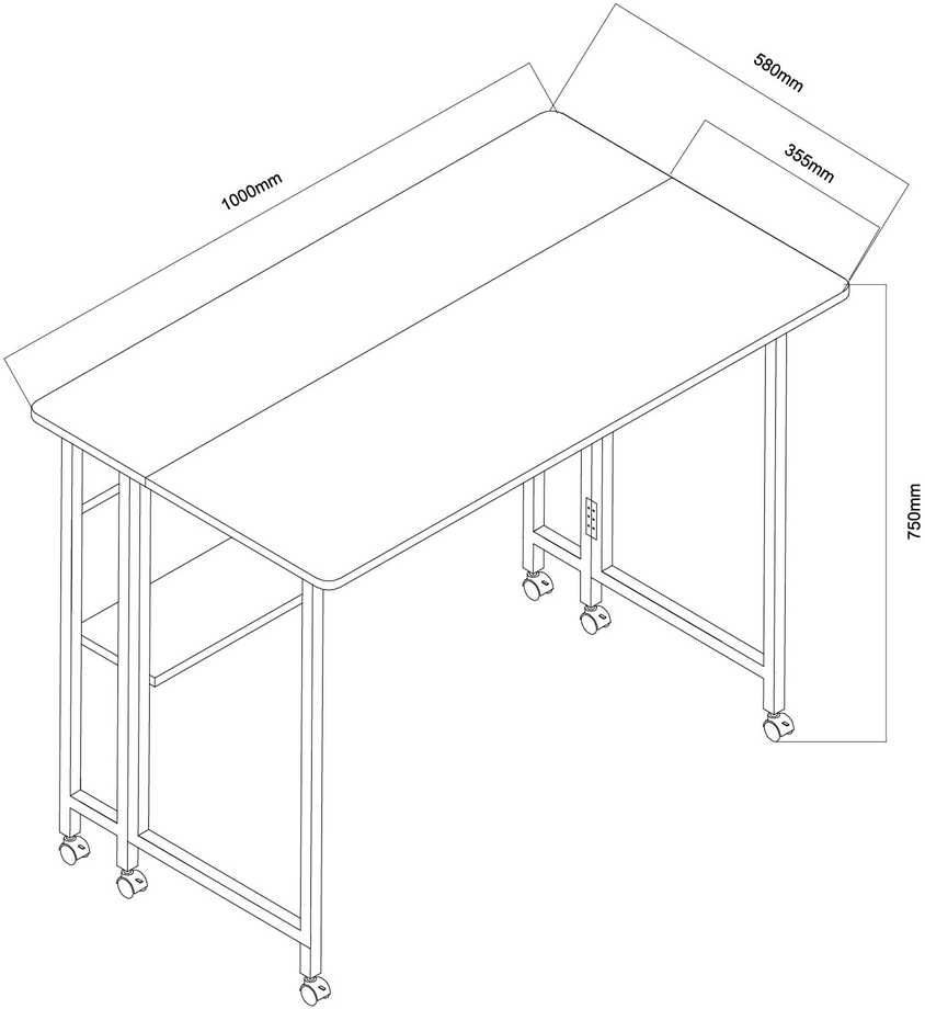 Składane „Maclean“ sulankstomas stalas, baltas, mobilus, 100 x 58 cm, maks. 50 kg, MC-126 W