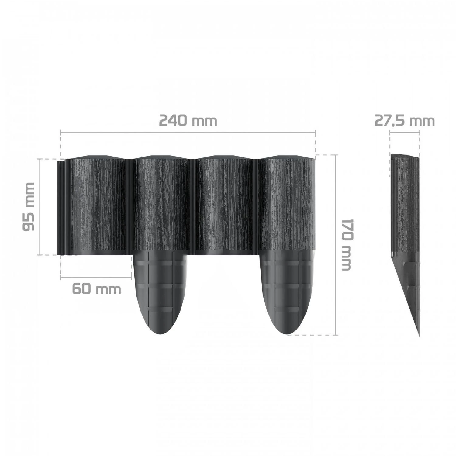 Palisada „Cellfast ECO“ sodo tvora 2,4 m, antracito spalvos