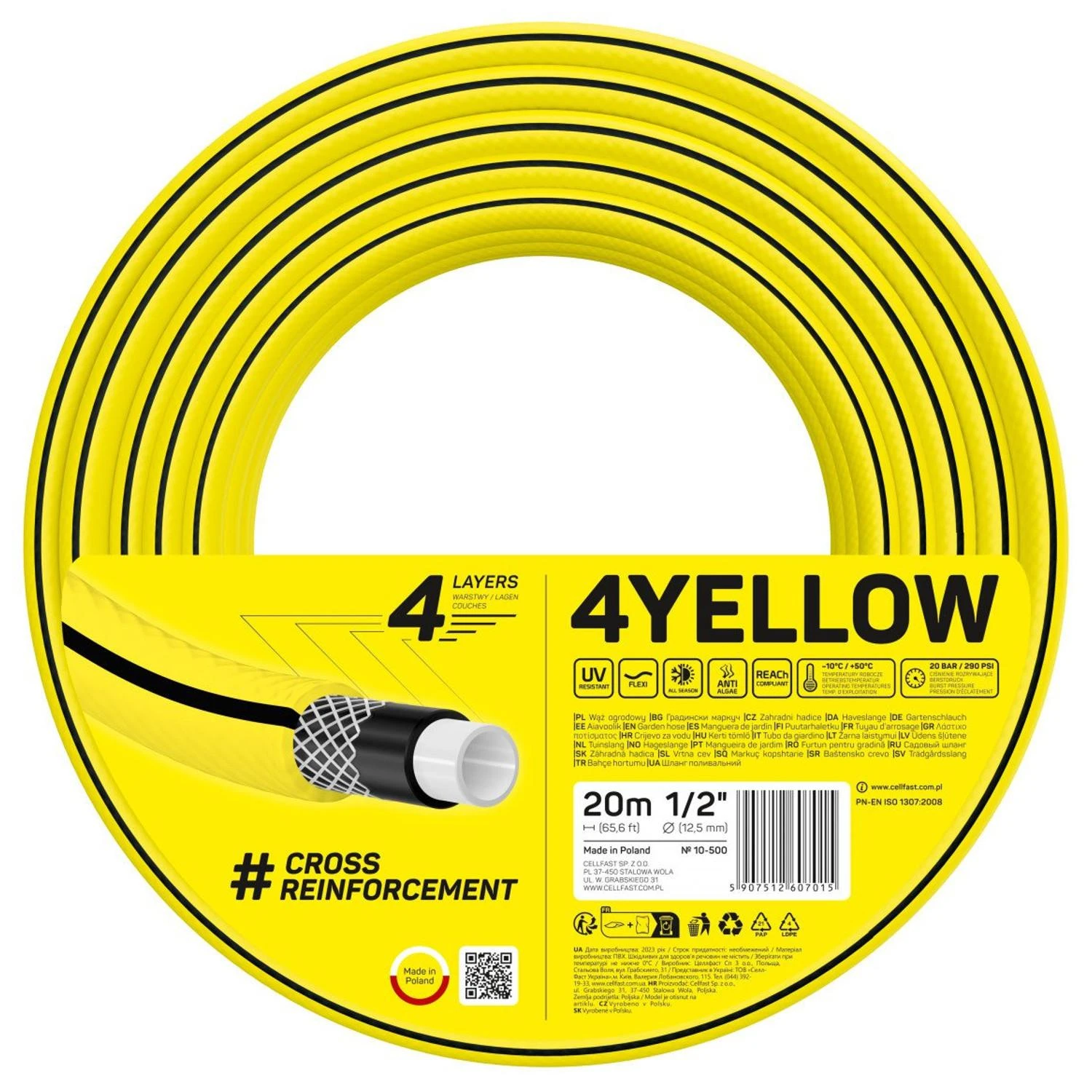 Wąż CELLFAST SODO ŽARNA Geltonas 1/2″ 20m
