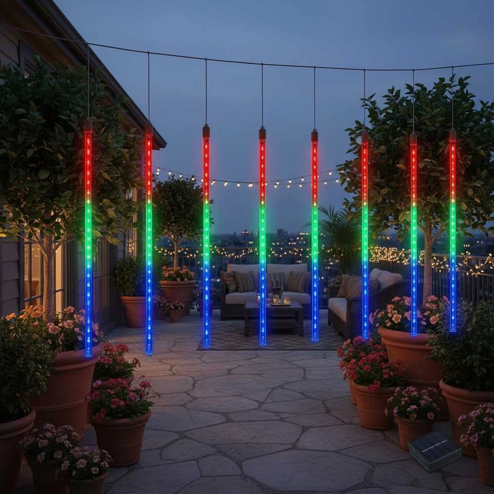 Maclean Saulės šviesos LED varvekliai, spalvingi, 144 LED