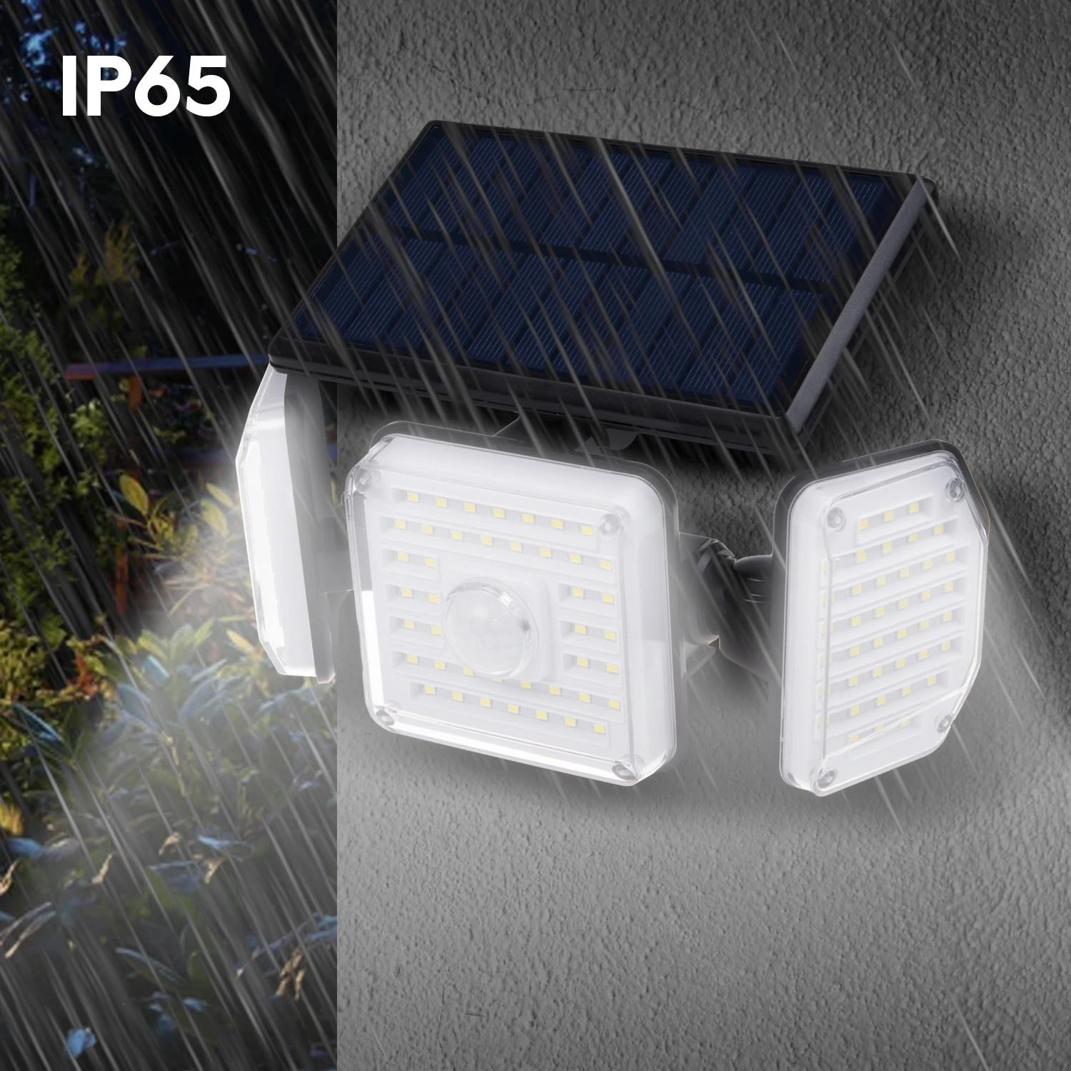 Maclean IP65 saulės šviesos diodų lempa su judesio ir prieblandos iki aušros jutikliu IP65 4W 320lm 4000K ličio jonų 1200 mAh 3 veikimo režimai Prožektorių apsauga Sodo įėjimo HQ