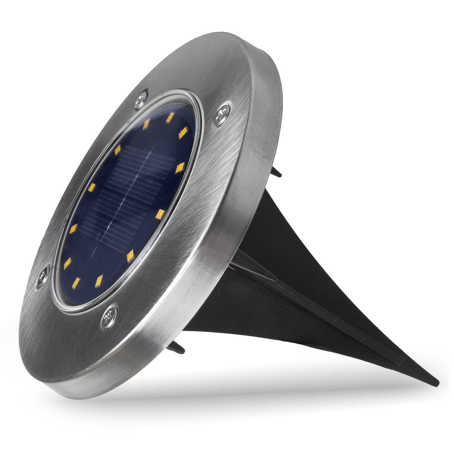 Maclean MCE318 LED saulės kelio šviestuvai su įžeminimo smaigaliu 12 LED SMD Neutral Baltas 4000K 0,7 W saulės lempa lauko tako šviesai sodo šviestuvams IP44