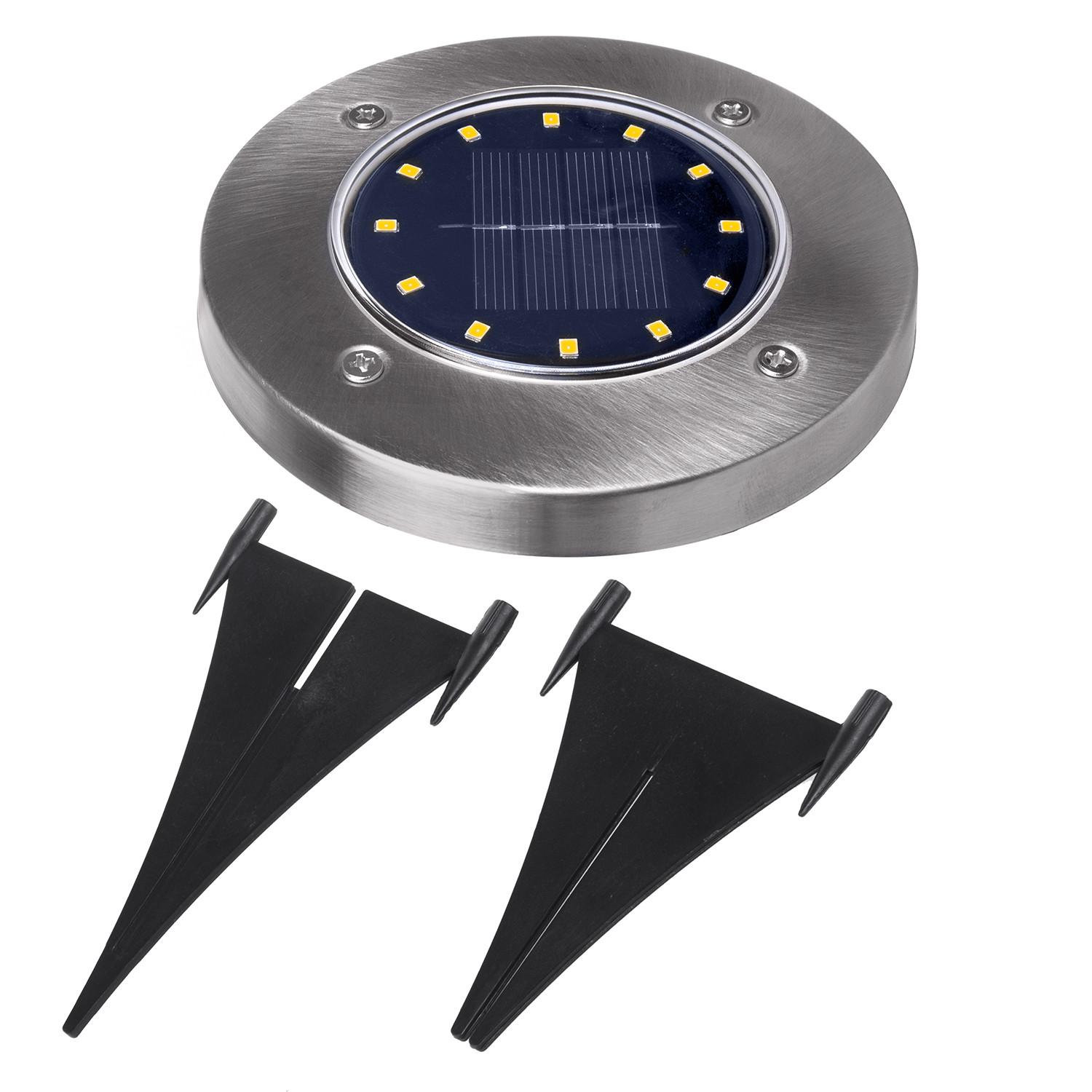 Maclean MCE318 LED saulės kelio šviestuvai su įžeminimo smaigaliu 12 LED SMD Neutral Baltas 4000K 0,7 W saulės lempa lauko tako šviesai sodo šviestuvams IP44