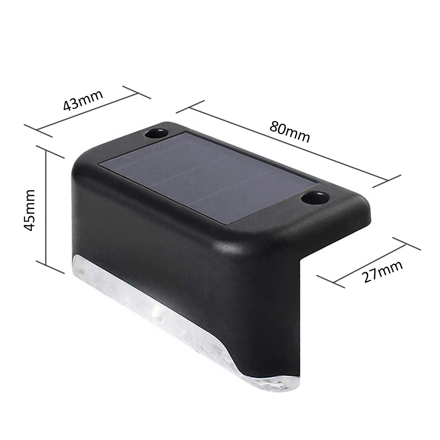 Patio Maclean MCE319 prieblandos jutiklis saulės šviesos diodų kiemo laiptų šviesa sodo tako šviesa IP44, 4000K, Ni-MH 100 mAh, 80x45x45mm
