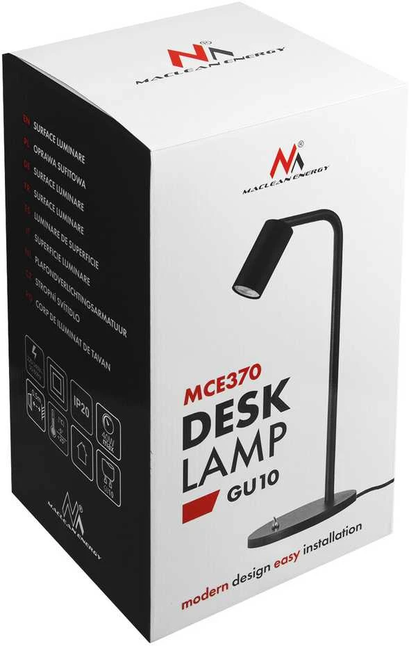 Lampka „Maclean“ GU10 stalinė lempa, prožektorius, apvali, GU10, su jungikliu, juoda, MCE370 B
