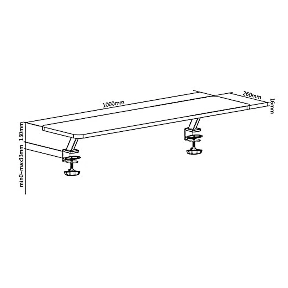 Półka „Ergo Office“ monitoriaus stalinė lentyna, prisukama, 13–32 colių, maks. 20 kg, ER-409