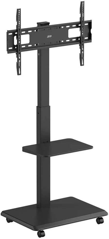 Laikiklis Stand Televizoriaus stovas / vežimėlis „Ergo-Office“, maks. apkrova 50 kg / 5kg lentyna, maks. VESA 600x400, įmontuotas maitinimo lizdas, juodas, ER-304 B