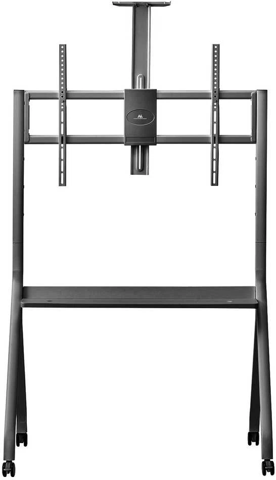 Laikiklis „Maclean“ televizoriaus stovas / vežimėlis, lentyna kamerai, su ratukais, 55–100", maks. apkrova 120 kg / 10 kg lentynos, maks. VESA 900x600, juodas, MC-114 B
