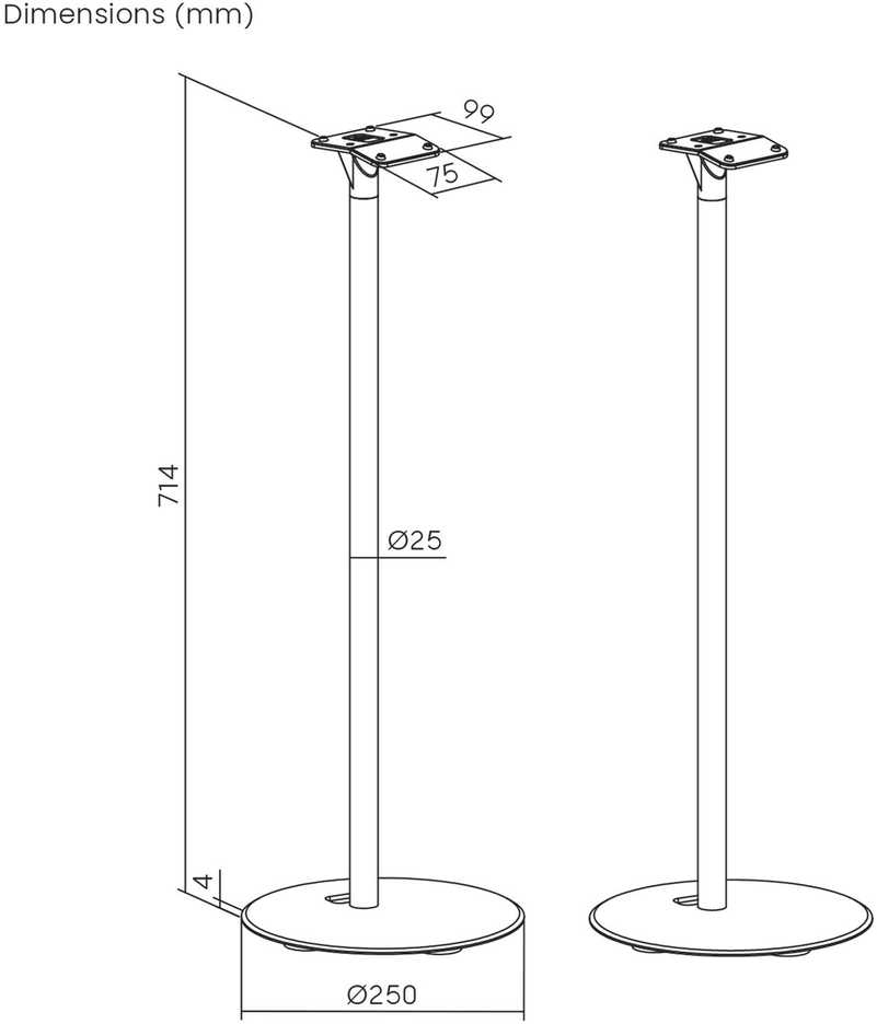 Laikiklis Sonos® ERA 300, Maclean, MC-995 grindų stovai