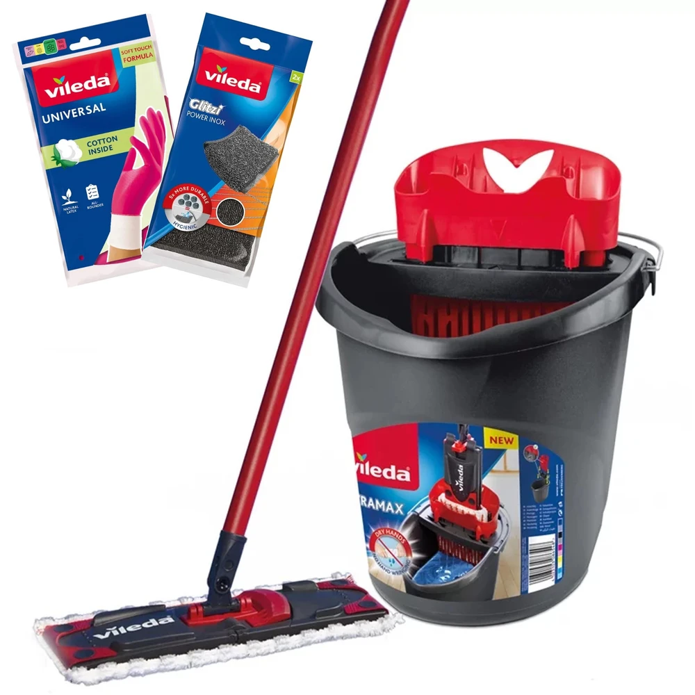 Vileda „Ultramax BOX“ rinkinys + grotelių valymo rinkinys