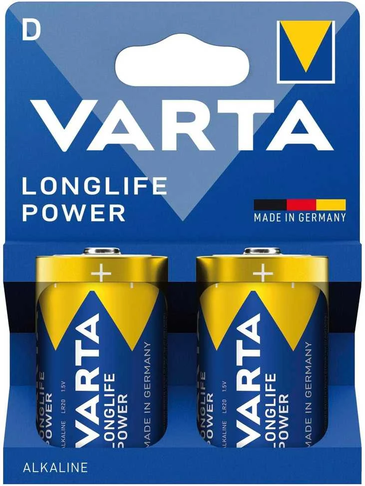 Dvi baterijos Varta D 1.5V pakuotė