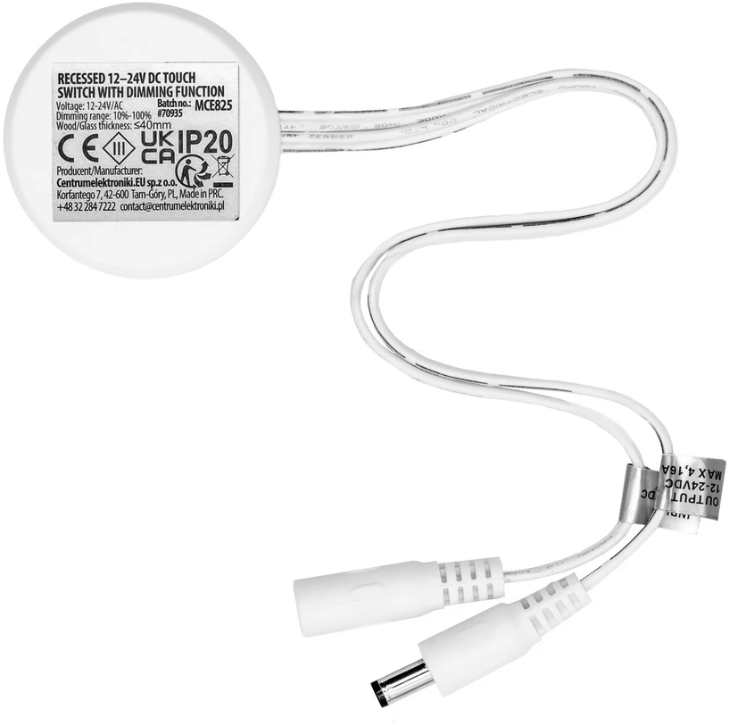 Liečiamasis jungiklis Montuojama Maclean, montuojama 40 mm, 12–24V DC, maks. apkrova 48/96W, MCE825