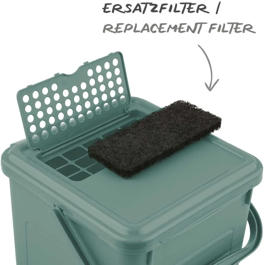 Atliekų Konteineris - ROTHO Žalias 9L Perdirbtas Technopolimeras su Kvapo Filtru