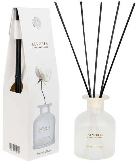 ALVORIA namų kvapas su lazdelėmis Baltas Rose aromatas 120 ml.