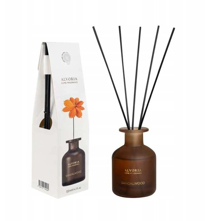 ALVORIA namų kvapas su lazdelėmis Sandalwood aromatas 120 ml.
