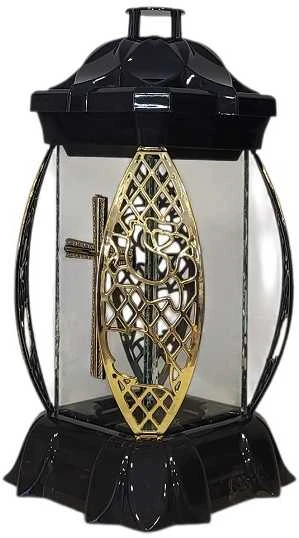 Salamina Kapų žvakė.Žvakidė į kapines K-13 KA aukso spalvos 27 cm.