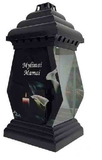 Salamina Kapų žvakė.Žvakidė į kapines "Koplytėlė MYLIMAI MAMAI su kalija" aukštis 31,5 cm.