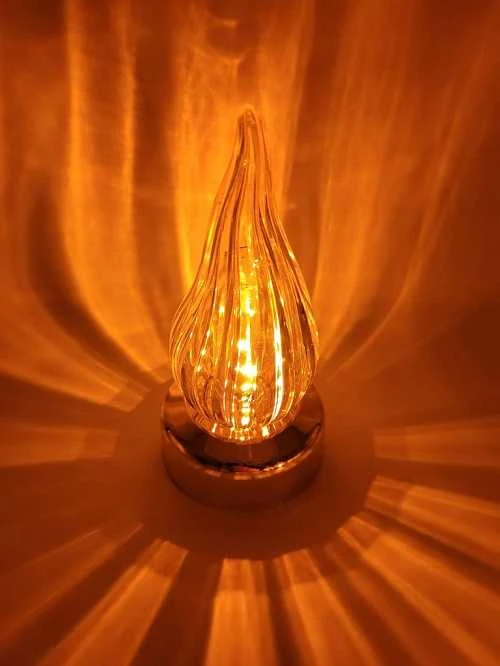Subito Kapų žvakė.Led žvakė su liepsnos efektu, L-1 15 cm. sidabro spalvos