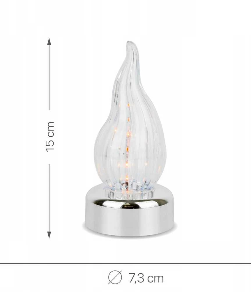 Subito Kapų žvakė.Led žvakė su liepsnos efektu, L-1 15 cm. sidabro spalvos