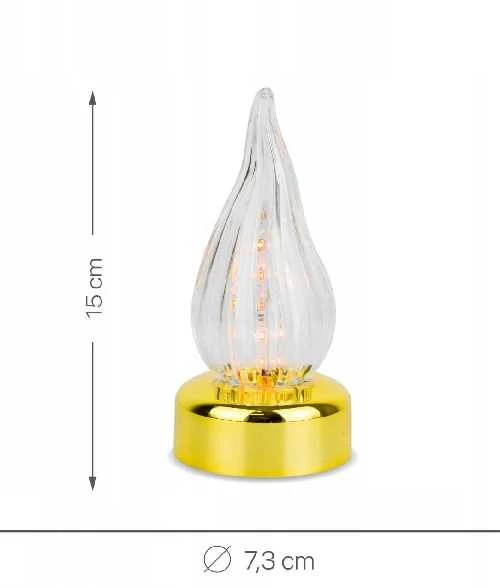 Subito Kapų žvakė.Led žvakė su liepsnos efektu, L-1 15 cm. aukso spalvos