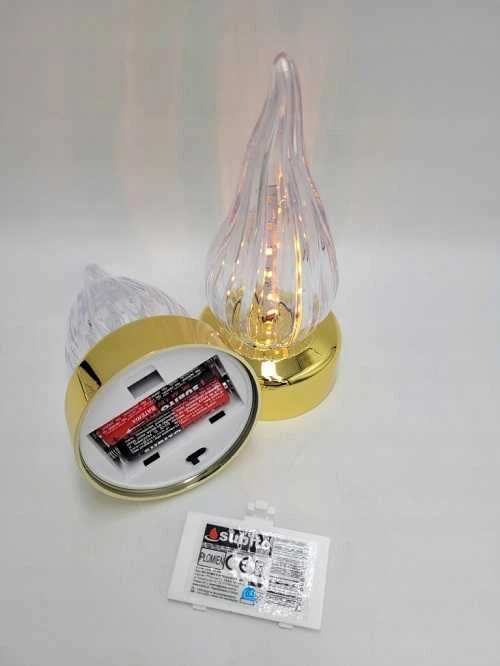Subito Kapų žvakė.Led žvakė su liepsnos efektu, L-1 15 cm. aukso spalvos
