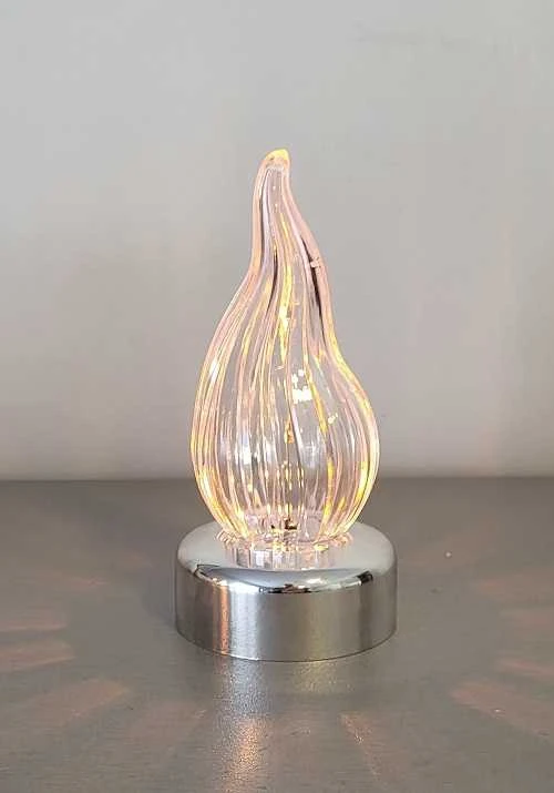 Subito Kapų žvakė.Led žvakė su liepsnos efektu, L-1 15 cm. sidabro spalvos