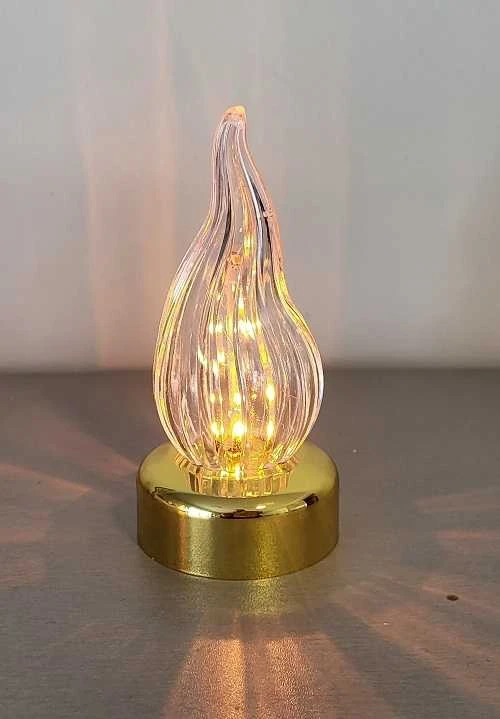 Subito Kapų žvakė.Led žvakė su liepsnos efektu, L-1 15 cm. aukso spalvos