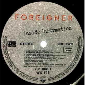 Vinilinė plokštelė Foreigner ‎– Inside Information