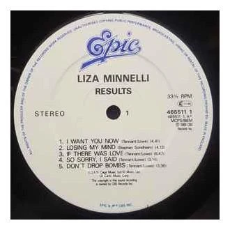 Vinilinė plokštelė Liza Minnelli ‎– Results