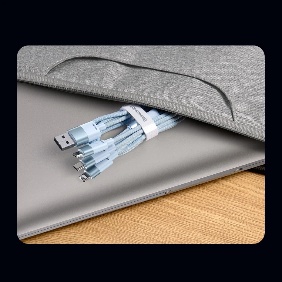 3in1 USB laidas Baseus StarSpeed Series, USB-C + Micro + Lightning 3.5A, 1.2m (juodas)
