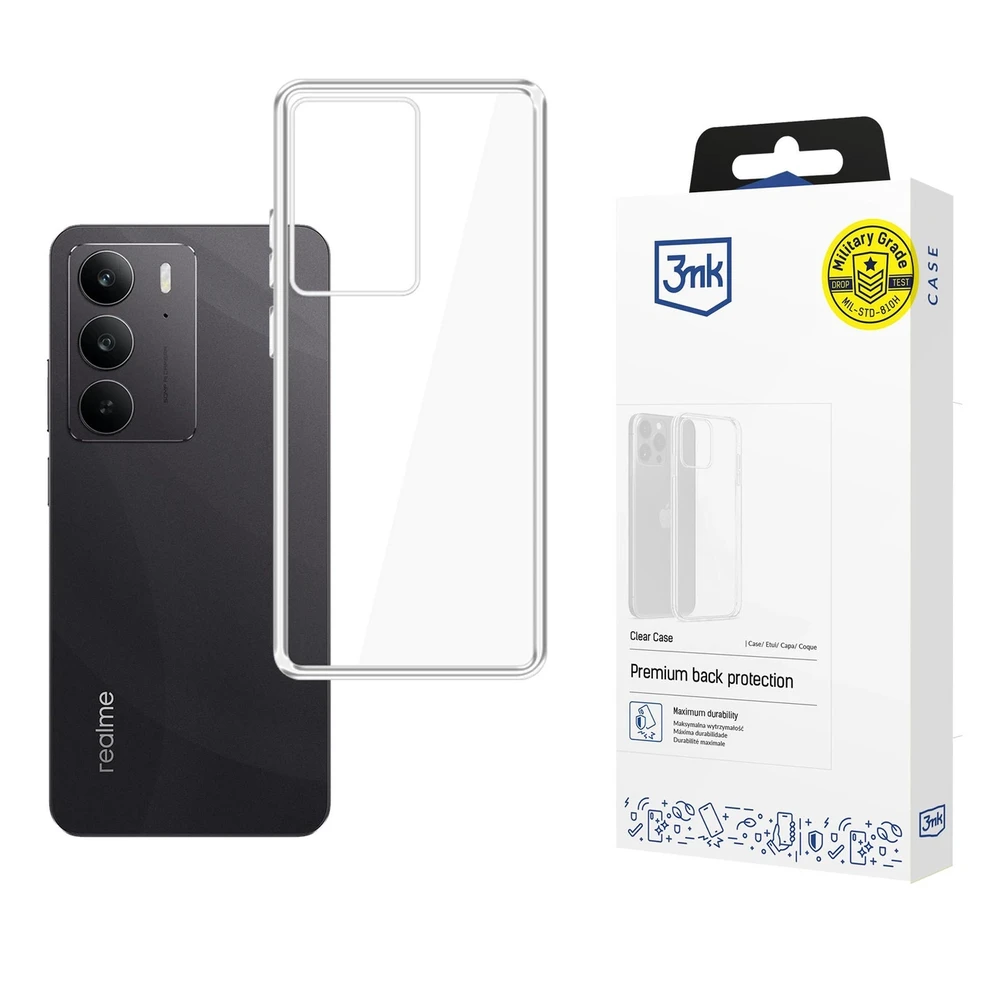 3mk skaidrus dėklas, skirtas Realme C75 - permatomas
