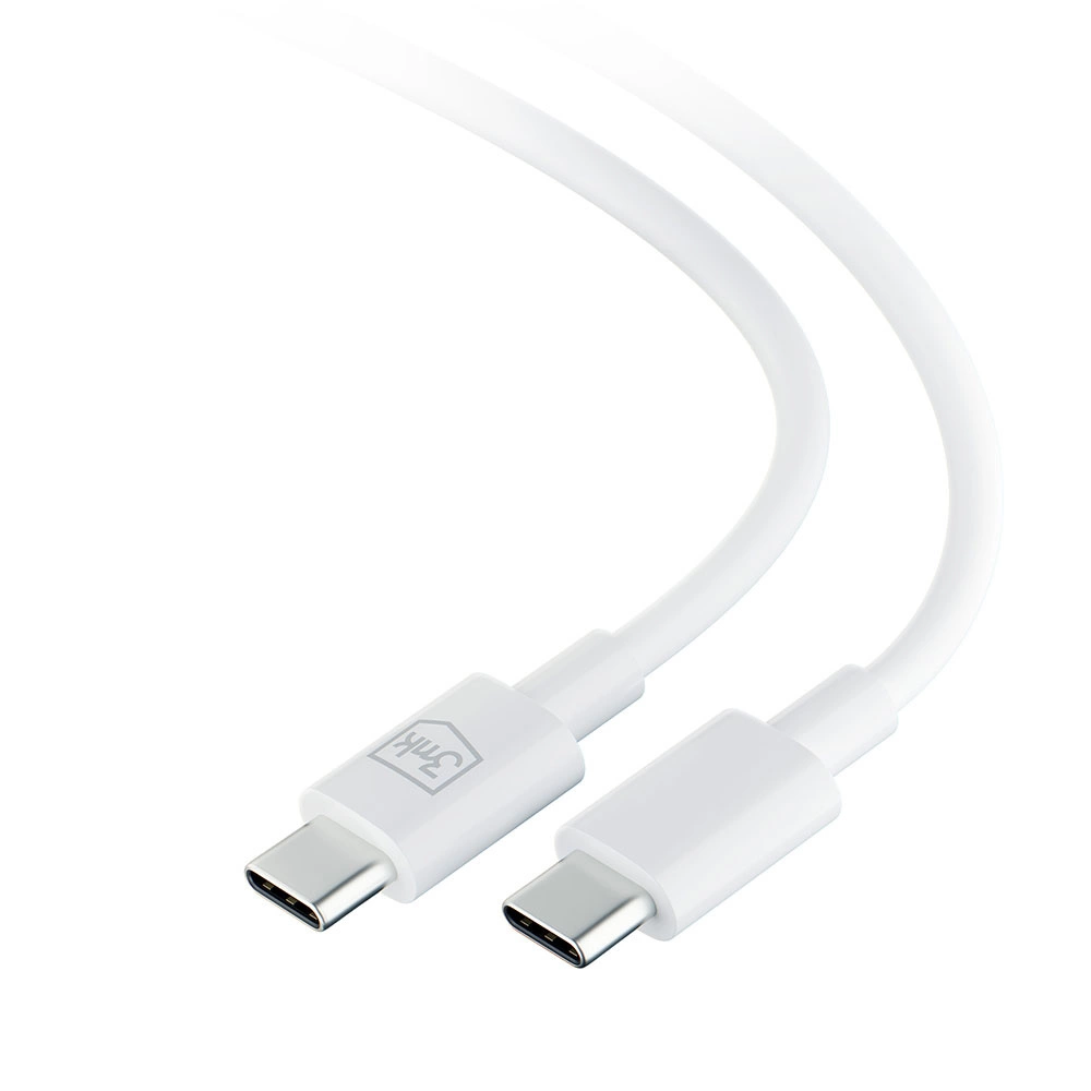 3MK Hyper Kabelis USB-C - USB-C 100W 1.2m baltos spalvos Kabelis