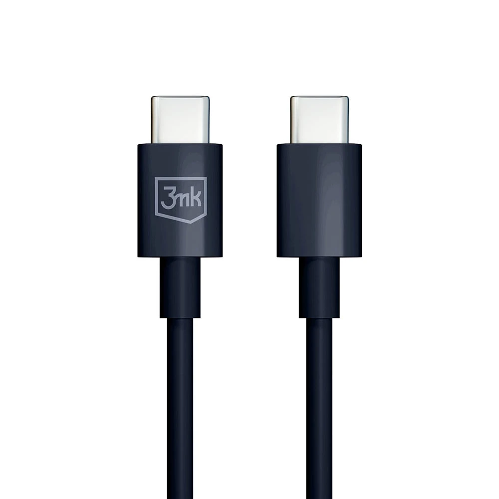 3MK Hyper Kabelis USB-C - USB-C 100W 1.2m juodos spalvos Kabelis