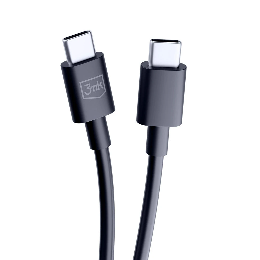3MK Hyper Kabelis USB-C - USB-C 100W 1.2m juodos spalvos Kabelis