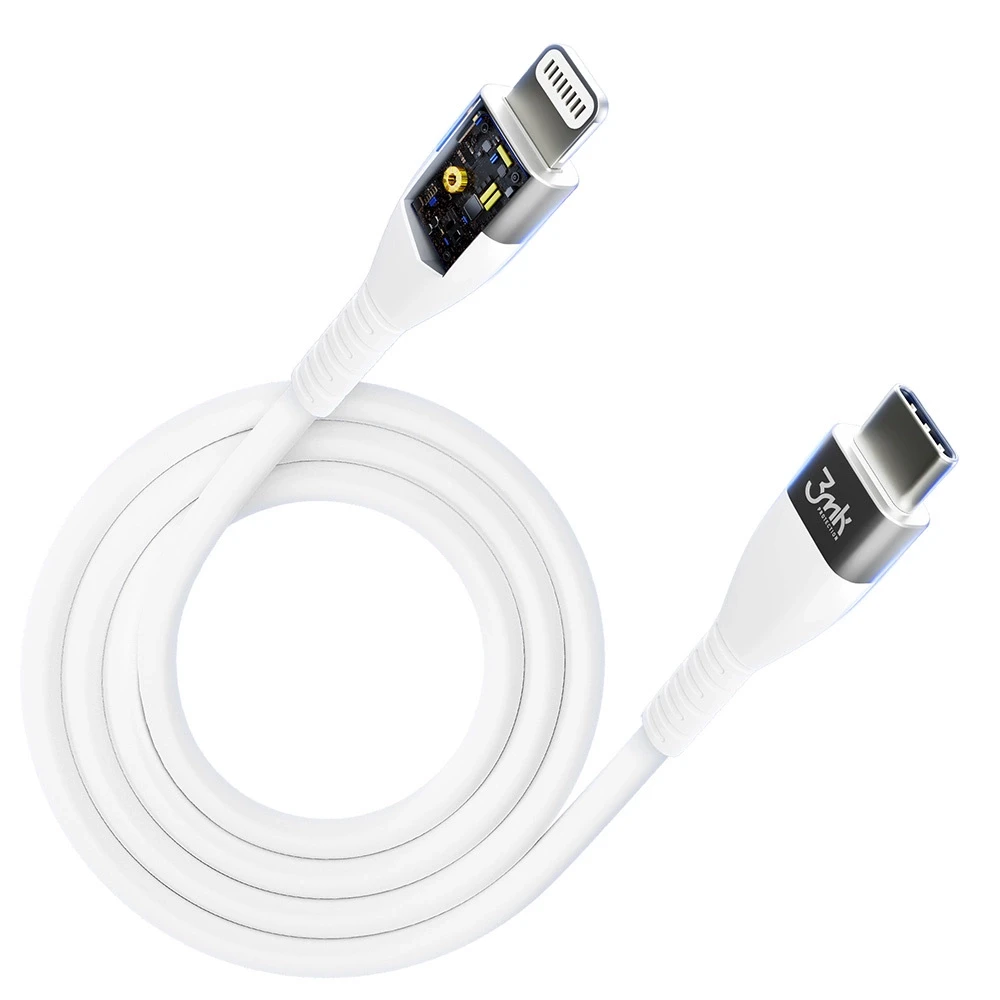 USB kabelis 3mk Hyper Silicone Cable Lightning 20W 1m