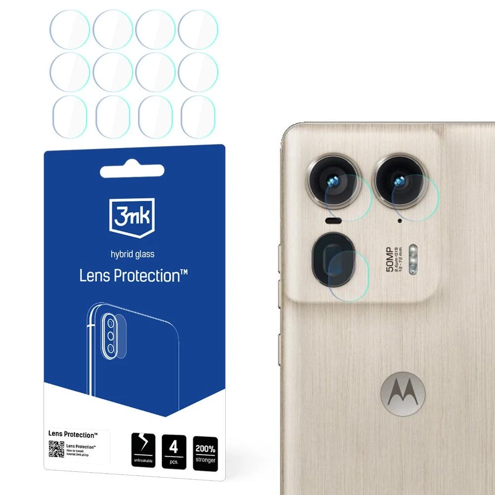 3MK Lens Protect Motorola Moto Edge 50 Ultra telefono kameros objektyvo apsauga 4vnt