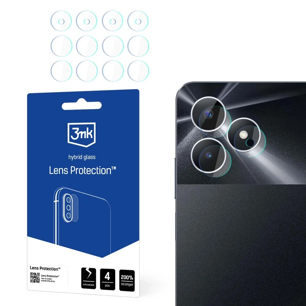 3mk Lens Protection™ hibridinis fotoaparato stiklas, skirtas Realme Note 50