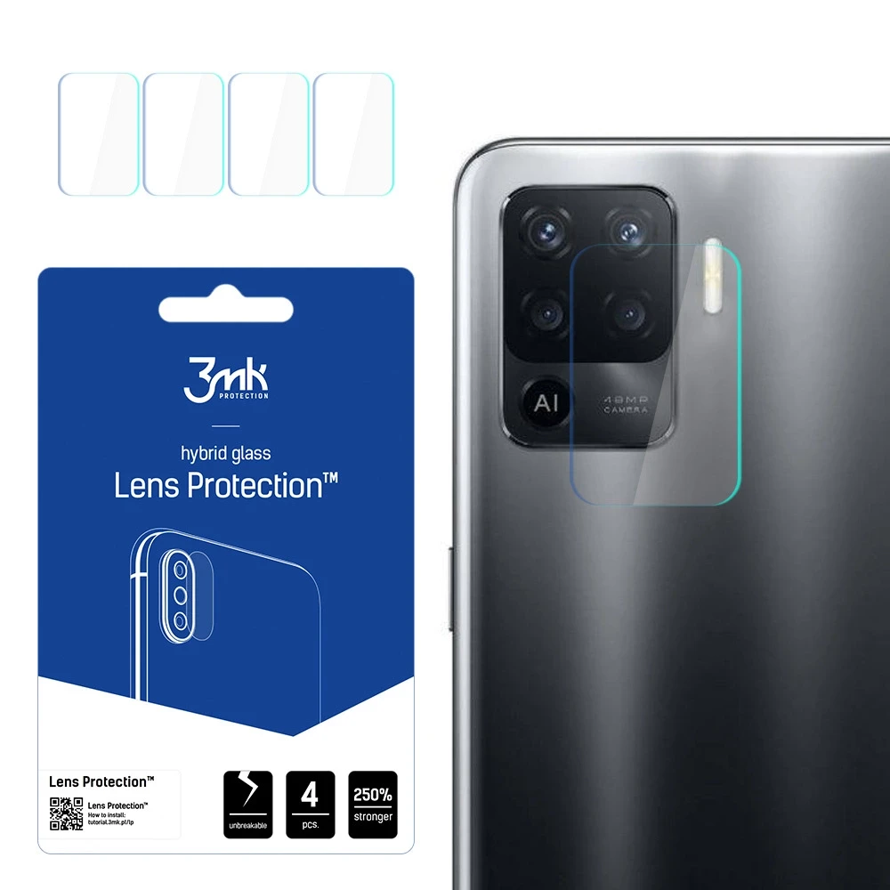 3MK LANKSČIUS STIKLO LĖŠYS HIBRIDINIS STIKLAS PROTECT OPPO RENO 5 LITE 4 PC KAMERAI