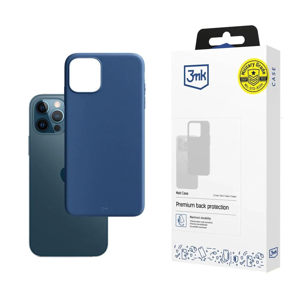 3Mk apsauginis 3mk matinis dėklas, skirtas iPhone 12 / iPhone 12 Pro - Mėlyna