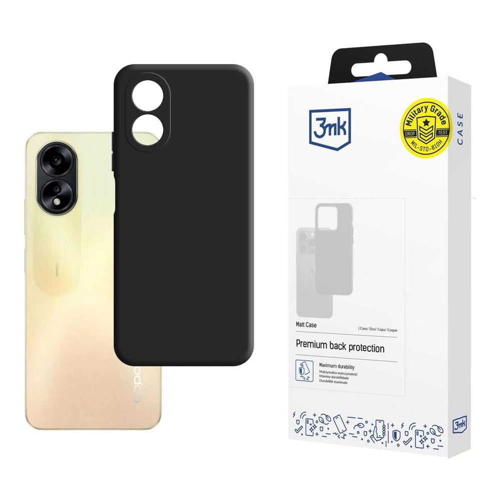3mk Matt Oppo A38 - dėklas telefonui juodos spalvos