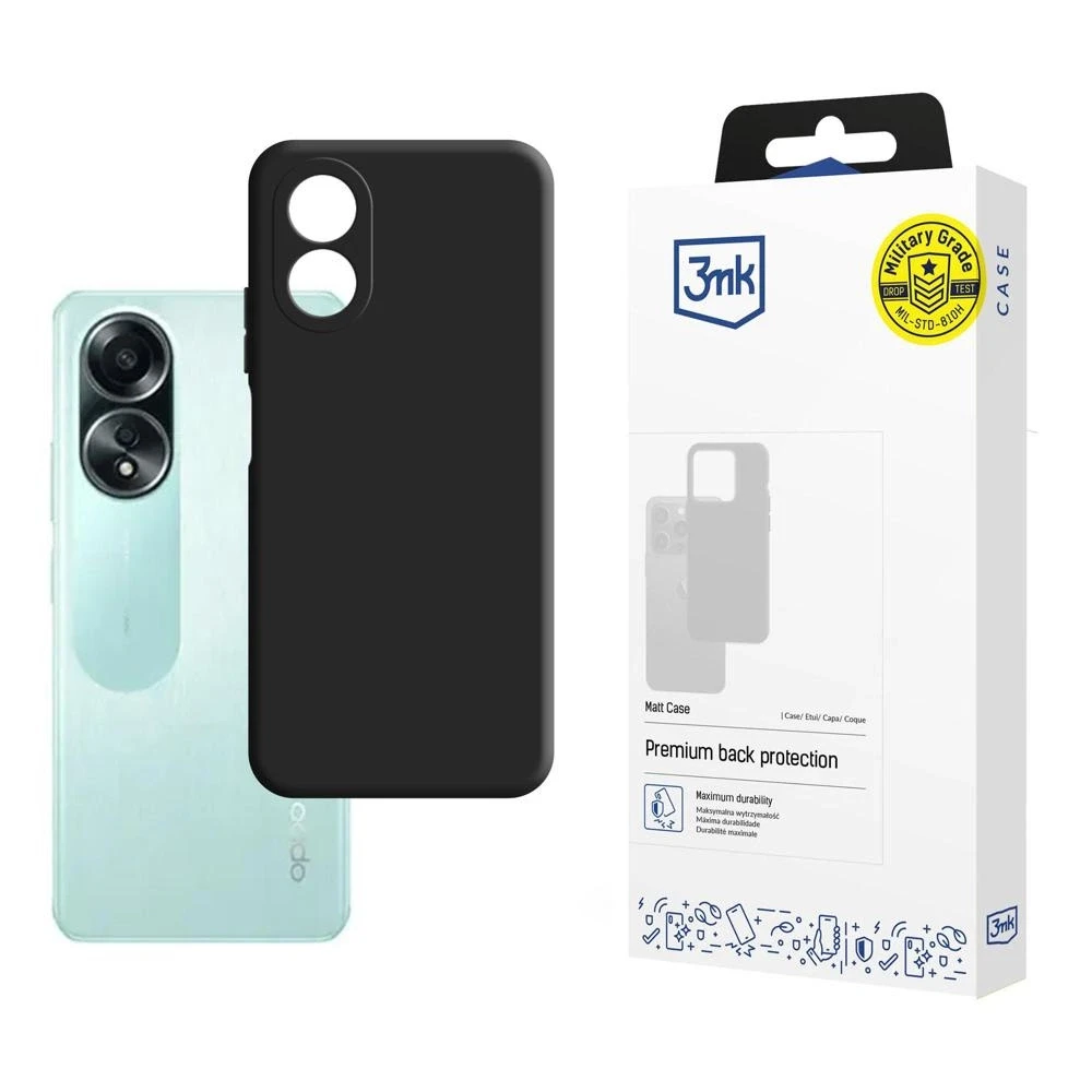 3mk Matt Oppo A58 4G - dėklas telefonui juodos spalvos
