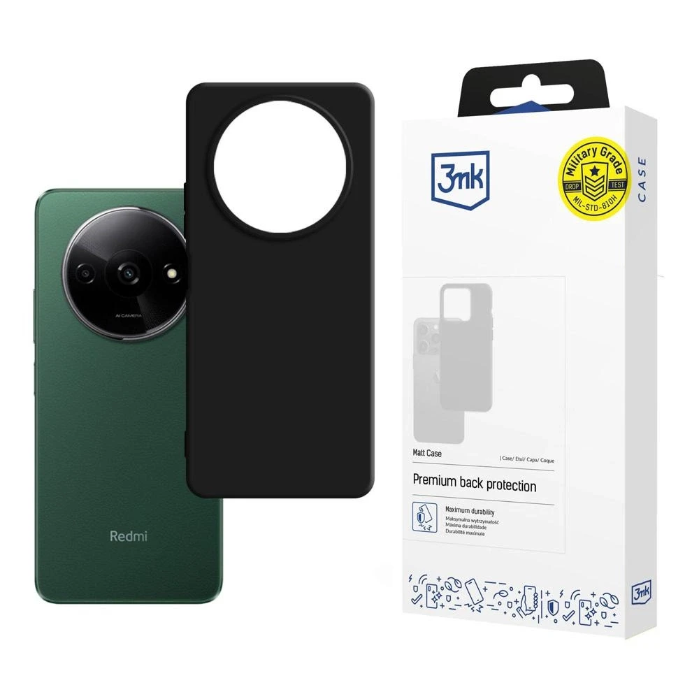 Dėklas 3mk Matt Case Xiaomi Redmi A3 juodas