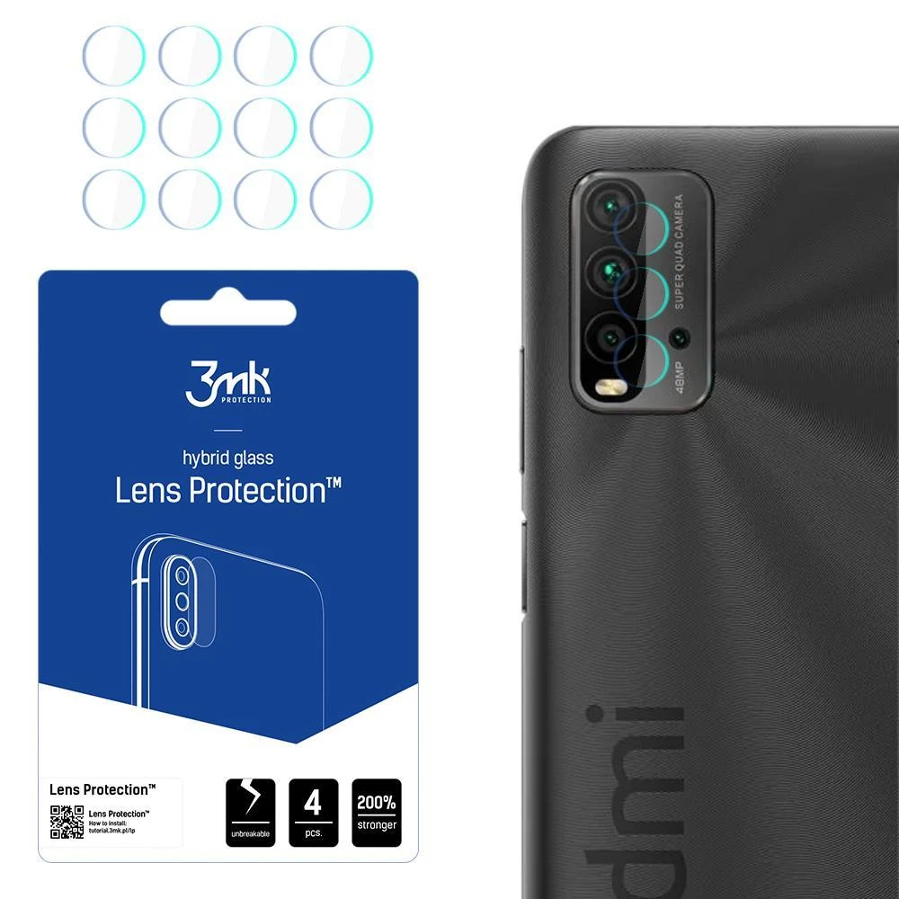 3MK LANKSČIUS STIKLO LĖŠYS HIBRIDINIS STIKLAS PROTECT XIAOMI REDMI 9T 4 Vnt.