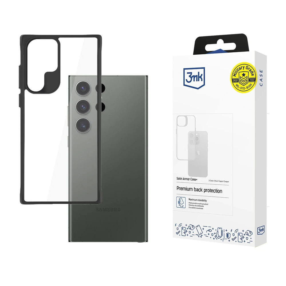 3MK SatinArmor+ dėklas Sam S24 Ultra S928 karinės klasės
